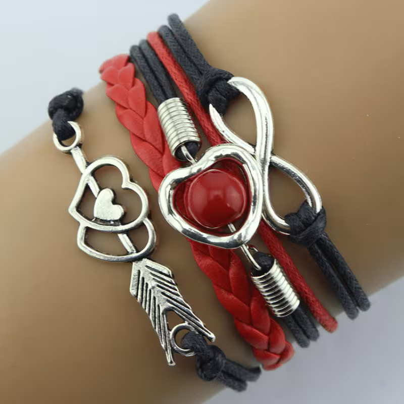Cupid’s Bow Retro Heart Multi-Layer Bracelet