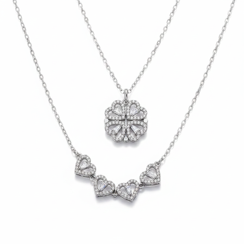 Trinity Clover Luxe Necklace (3-Tone Edition)