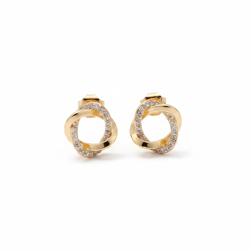 Elegant Twisted Rhinestone Hoop Earrings