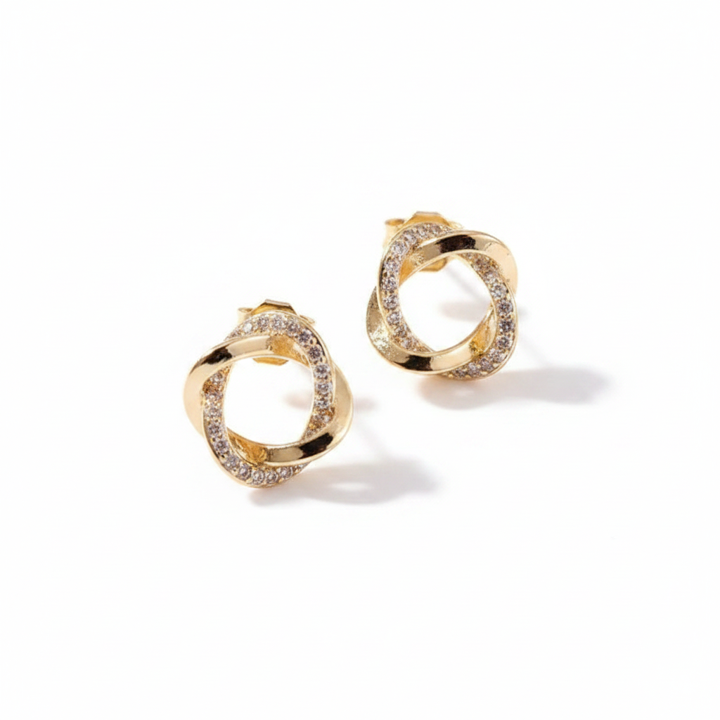 Elegant Twisted Rhinestone Hoop Earrings