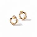Elegant Twisted Rhinestone Hoop Earrings
