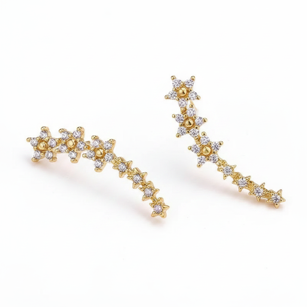 Éclat Floral Sequin Stud Earrings
