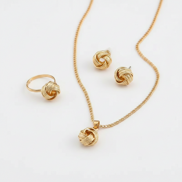 Eternal Orbit™ Hollow Knotted 3D Ring Jewelry Set