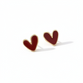 Elegant Red Heart Stud Earrings
