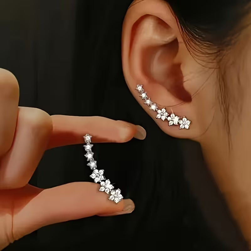 Éclat Floral Sequin Stud Earrings