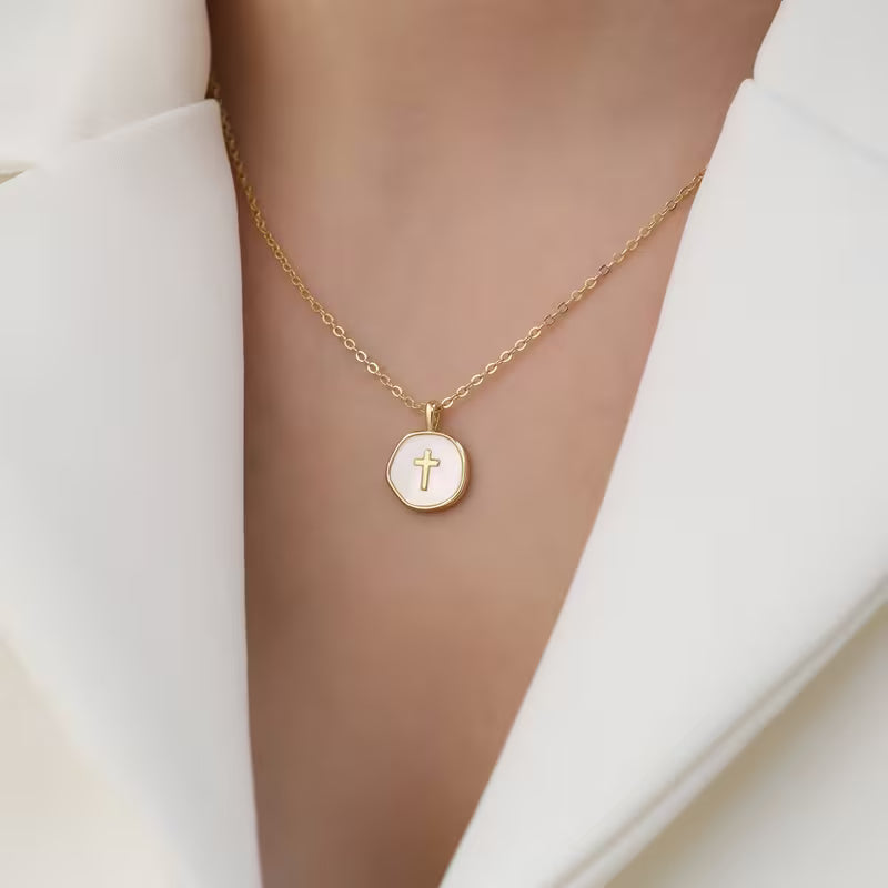 Lumi Cross Enamel Necklace
