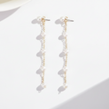 Elegant Faux Pearl Tassel Drop Earrings – Long Dangle Wedding-Style Statement Earrings